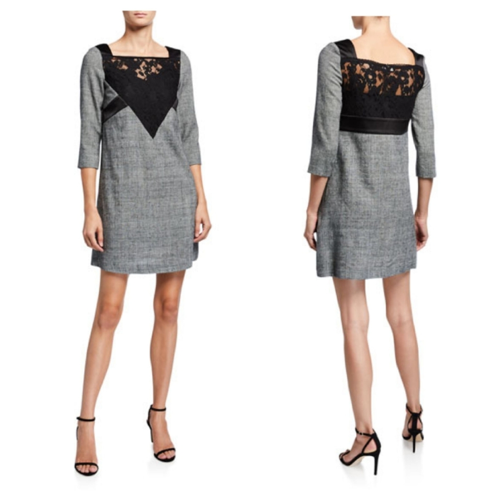 Twinset Grigio Melange Woven/La e Shift Dress